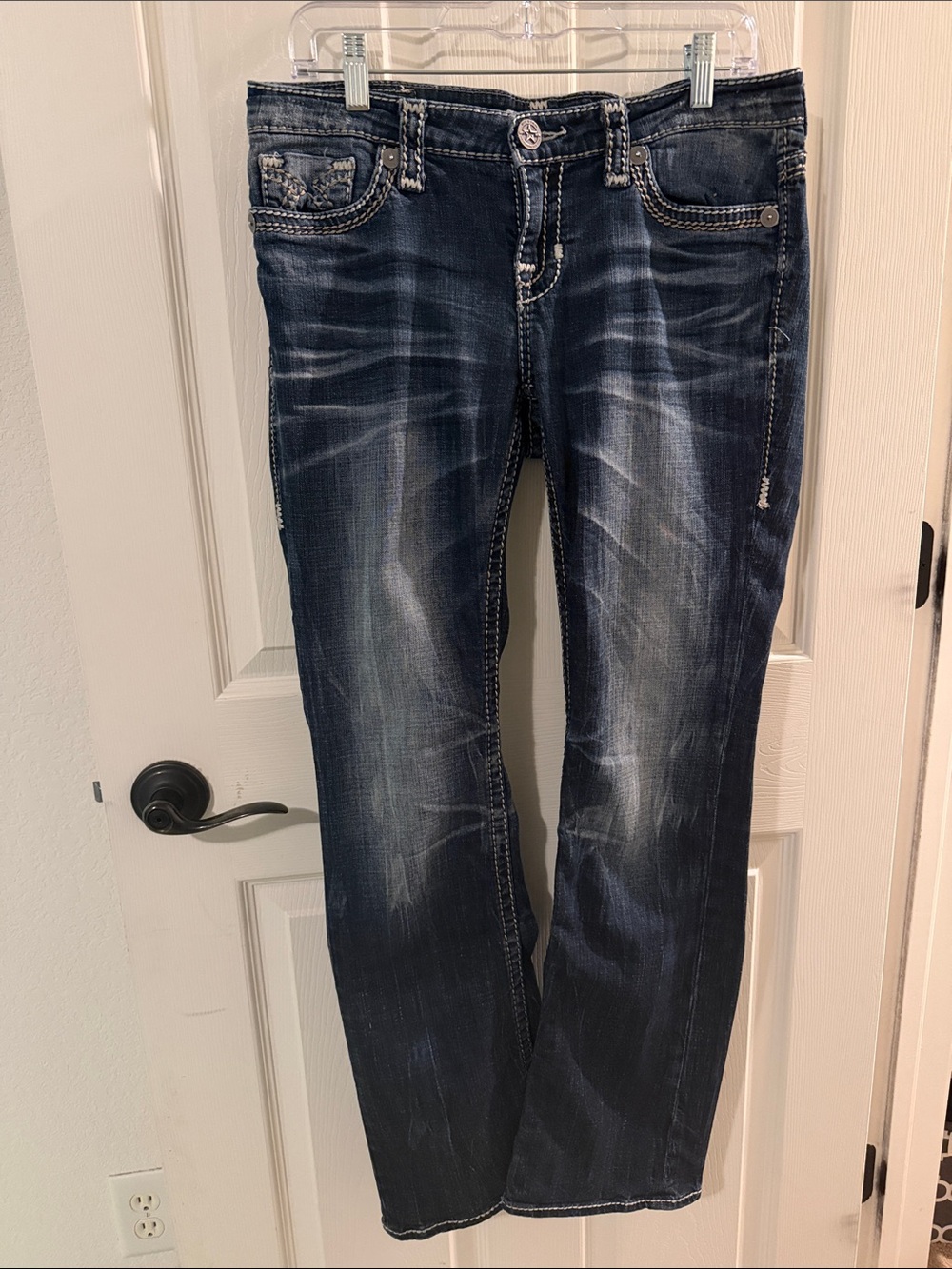 Vintage Big Star Maddie Women's Dark Blue Washed Straight Leg Jeans